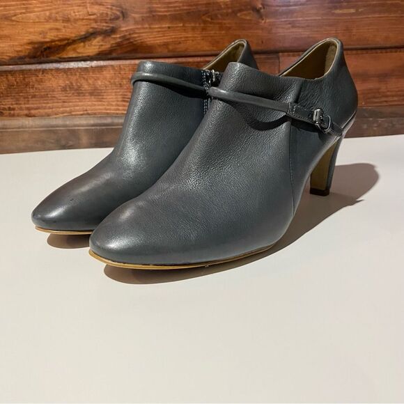 ECCO Nephi Pump Leather Side Zip Ankle Booties In Gray Women's Size 41/9.5 - Picture 15 of 16